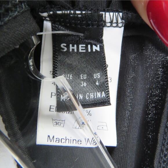 SHEIN Black Bralette Tie Tank Small Tiny Halter Crop Top Going Out Small - Picture 5 of 7